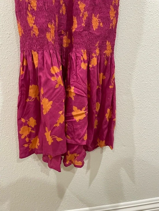 By Anthropologie Floral Pink Off-Shoulder Midi Dress Summer Wedding XXS - Picture 7 of 11